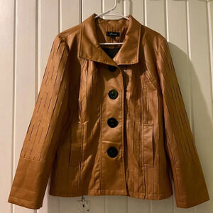 Faux leather Flair jacket-Large NWOT